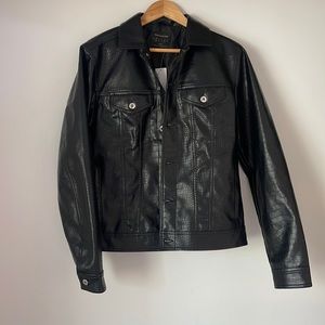 Urban outfitters faux leather alligator skin coat jacket